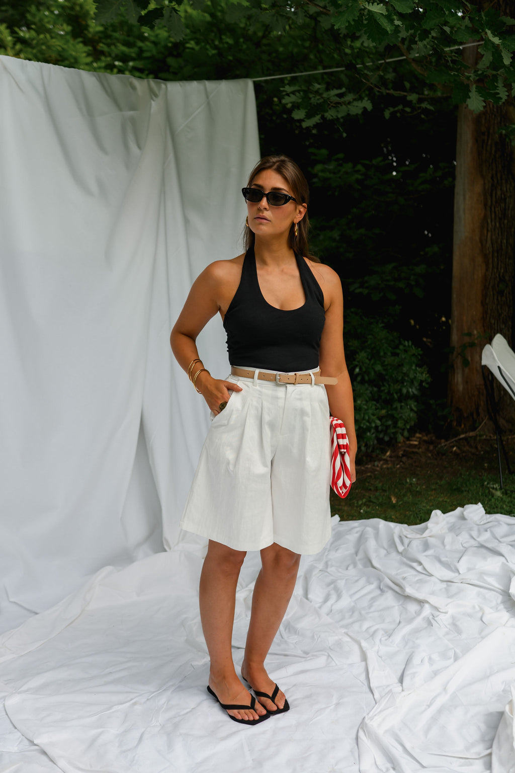 White Eleanor Bermuda Shorts