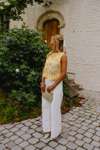 Yellow And Ecru Crochet Zoe Top